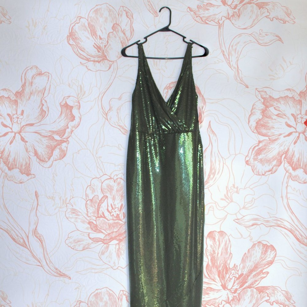 Green Sequin Gown